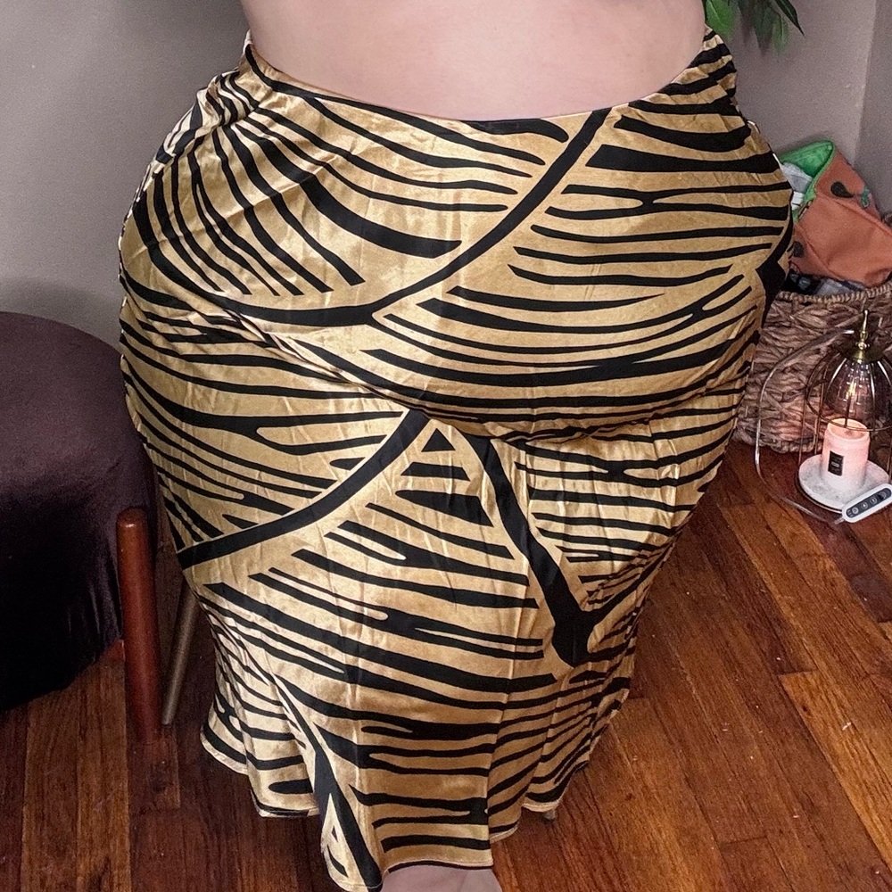 Black and Gold Zebra Print Skirt